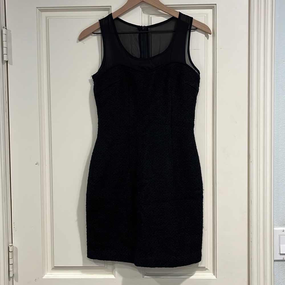 🌟 Black body con wool mini dress